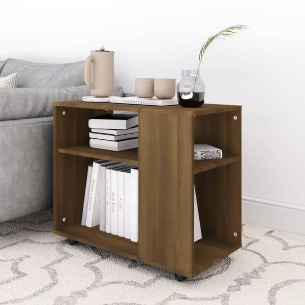vidaXL sidebord brunt egetræ 70x35x55 cm