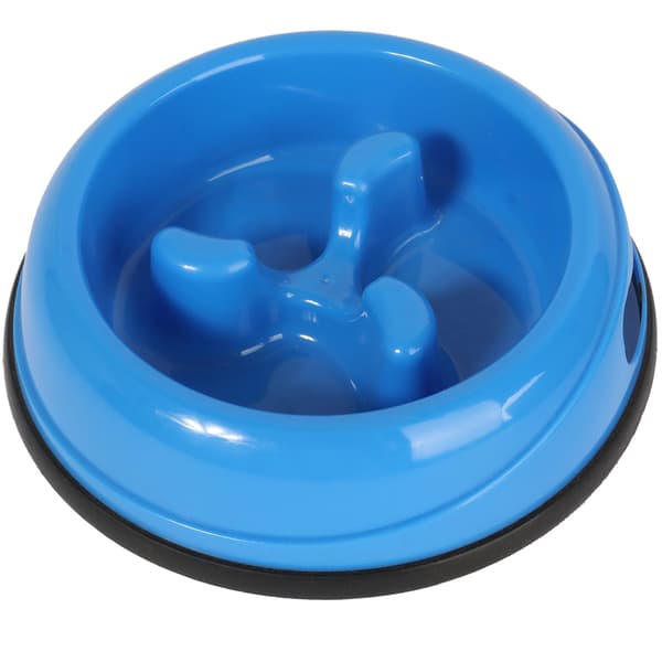 Plastskål för långsamt ätande hund, BLÅ