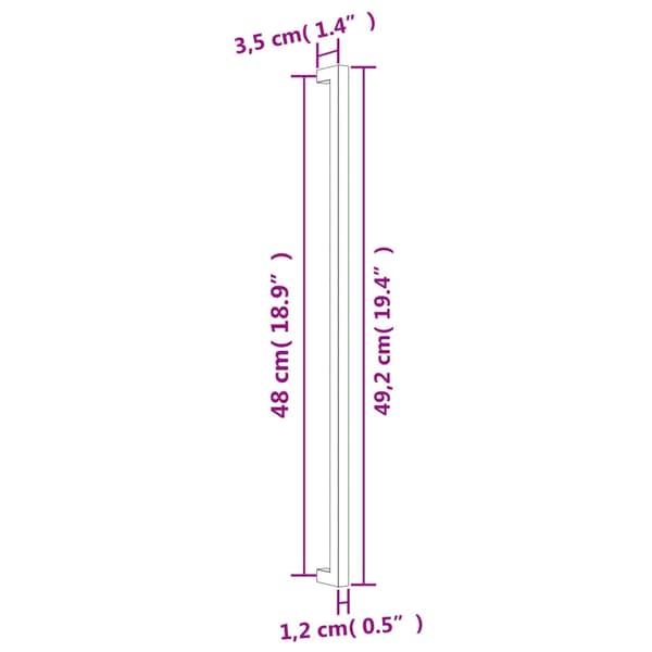 vidaXL skabsgreb 10 stk. bronze 480 mm rustfrit stål