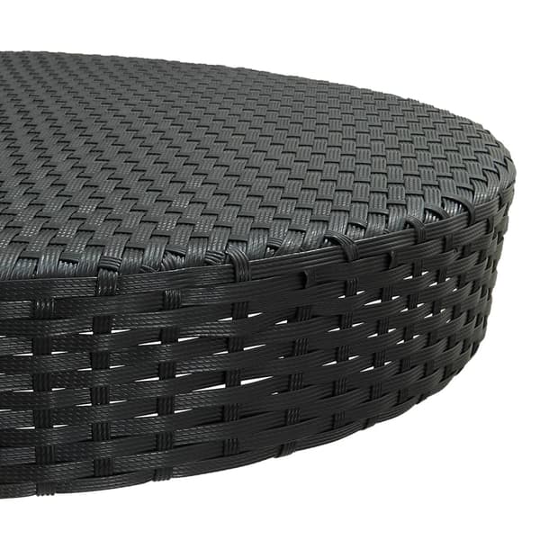 vidaXL Puutarhapöytä musta 75,5 x 106 cm polyrottinki