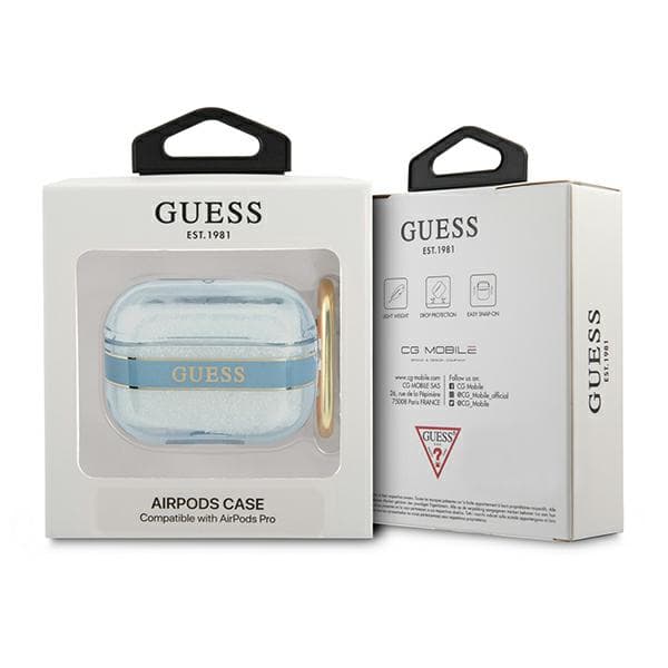 Guess Strap Collection-etui til AirPods Pro, blå