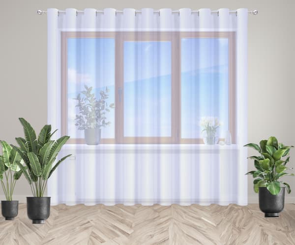 Verho silmukoilla, valkoinen 000