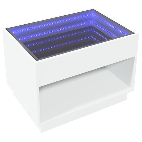 vidaXL Infinity LED soffbord vitt 70x50x50 cm
