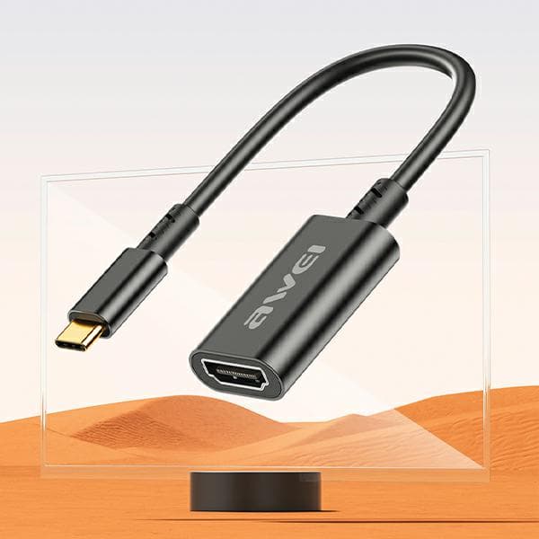 AWEI CL-217T USB-C/HDMI 4k/30Hz -sovitin, musta