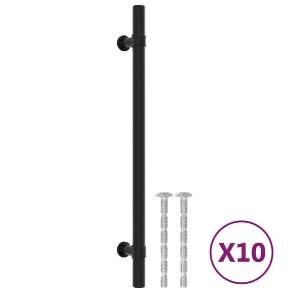 vidaXL skabsgreb 10 stk. sort 192 mm rustfrit stål