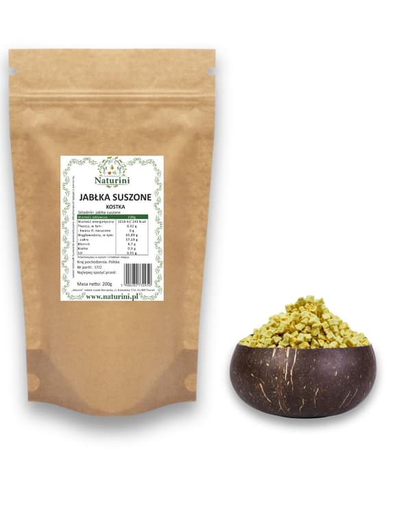 TØRREDE ÆBLETERNINGER PL 500g, PREMIUM Naturini
