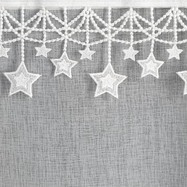 Julegardin 140x250 cm hvide stjerner