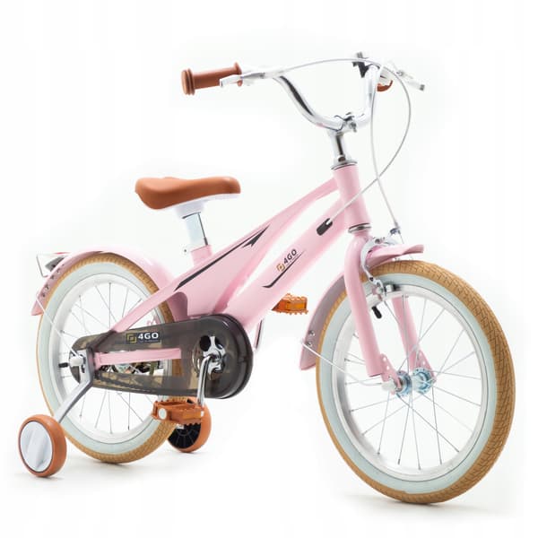 BØRNECYKEL 16 TOMMER BØRNECYKEL MED SIDEHJUL LYSEPROSA