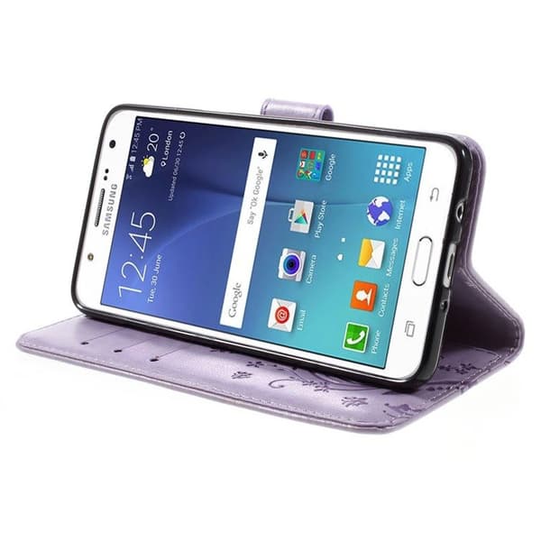 Flip-etui til Samsung Galaxy J5 2016, Butterfly, lilla