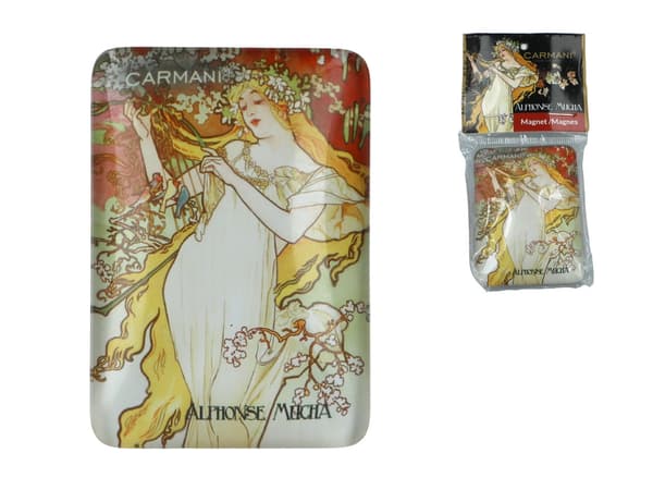 Carmani, kylskåpsmagnet - Alphonse Mucha/Sommar