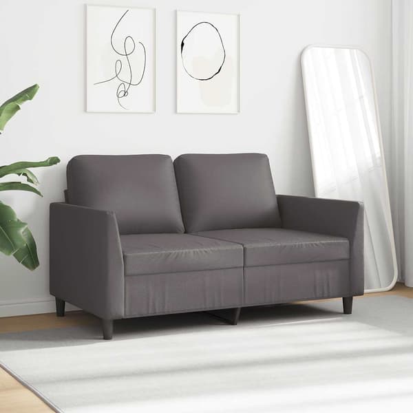 vidaXL 2-sitssoffa, grå, 120 cm, konstläder