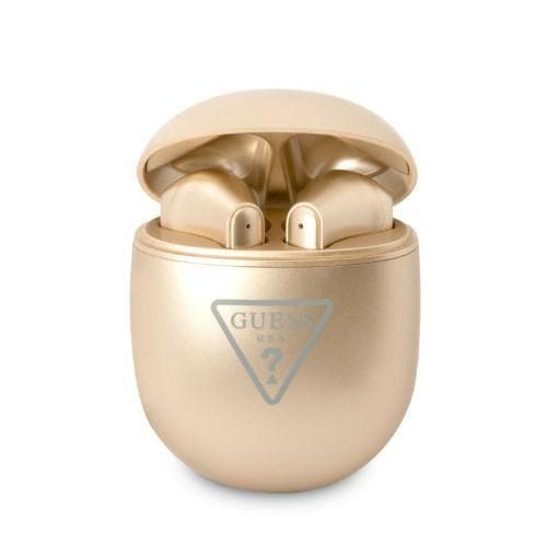 Guess Bluetooth Triangle Logo TWS Hovedtelefoner + Dockingstation Guld