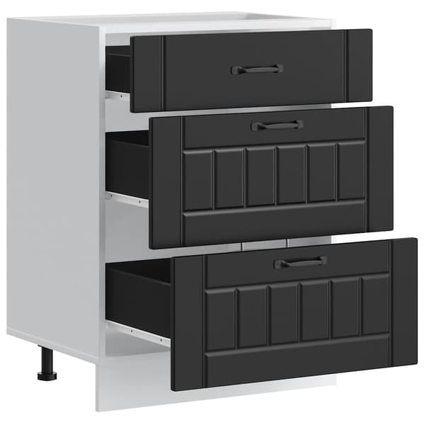 vidaXL Köksskåp "Lucca" svart limmat trä