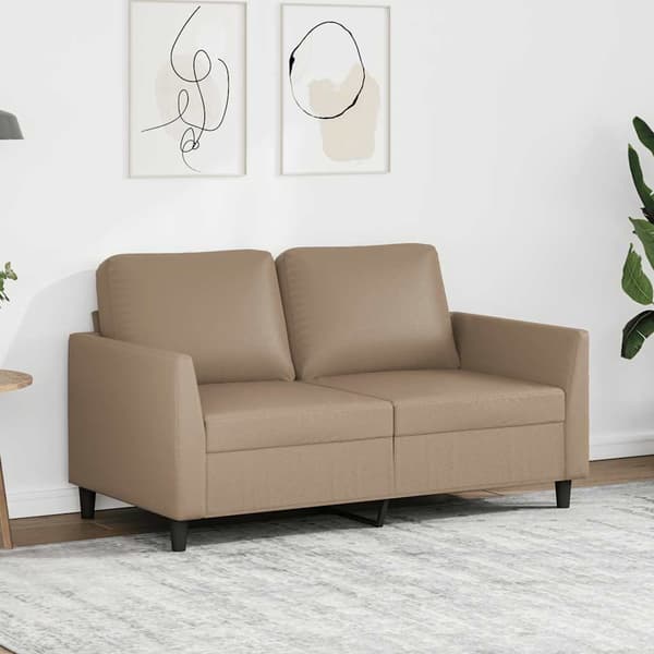 vidaXL 2-sitssoffa, Cappuccino, 120 cm, konstläder