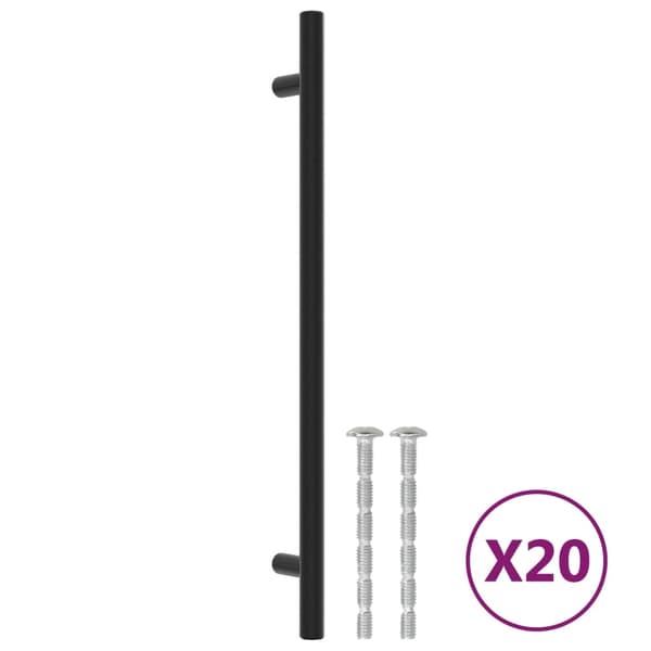 vidaXL skabsgreb 20 stk. sort 224 mm rustfrit stål