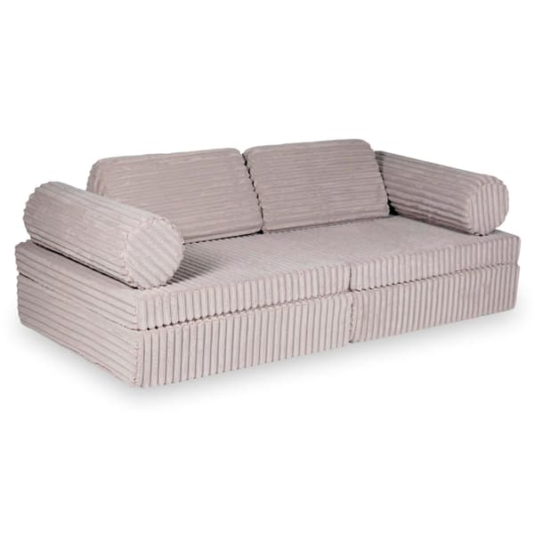 Montessori Premium Waffle Play Sofa Lyserød