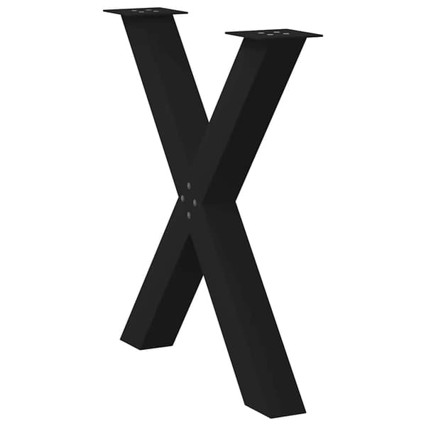 vidaXL spisebordsben, 2 stk., sort, 80x(72-73) cm, stål