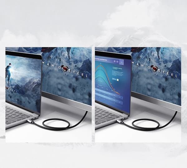 HDMI til USB-C 4K 60Hz 1,5m sort-gråt adapterkabel