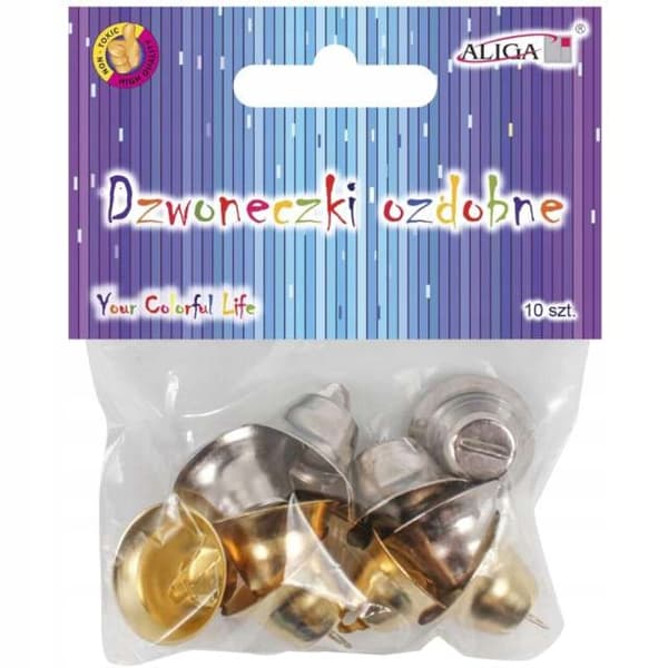 METALLKLOCKOR guld och silver 2cm - 10st