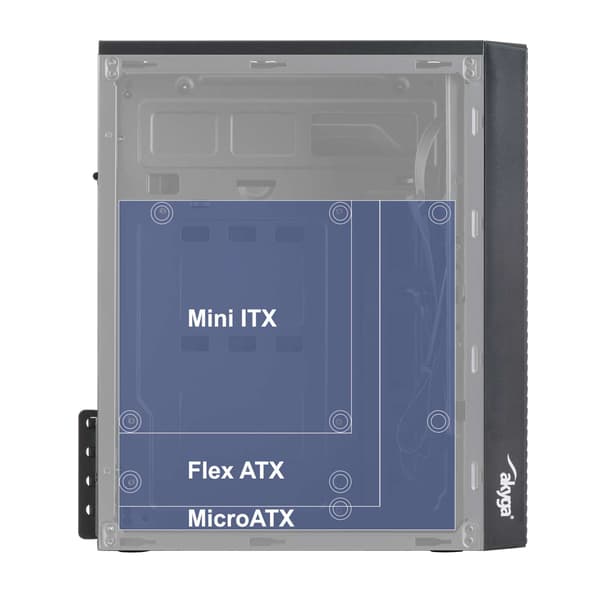 Micro ATX-kabinet til Akyga AK35BK PC Tower-computer, 2x USB 2.0 sort
