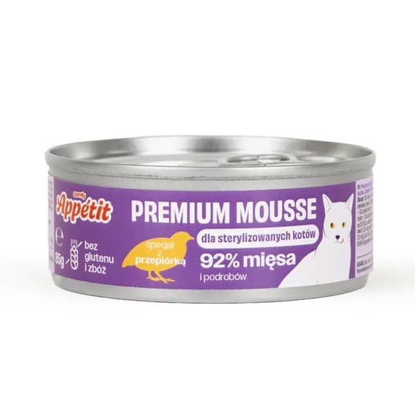Comfy Appetit Premium Mousse Steriliserad Vaktel 85g - Kattmat