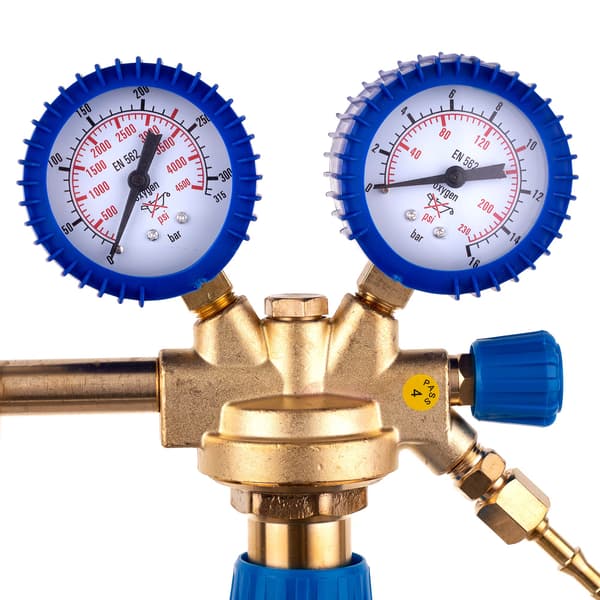 OXYGEN-GASREGULATOR TIL OXYGEN MED VENTIL CYLINDERVENTIL TIL SVEJSNING