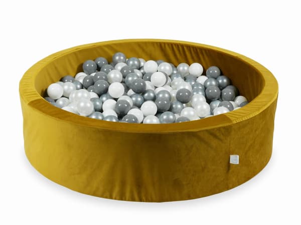 Torr bollhav 400 bitar 110x30 Sammet guld: vit, silver, pärlfärgad, grå