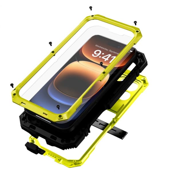Pansret cover til iPhone 16 Pro, R-JUST, gul