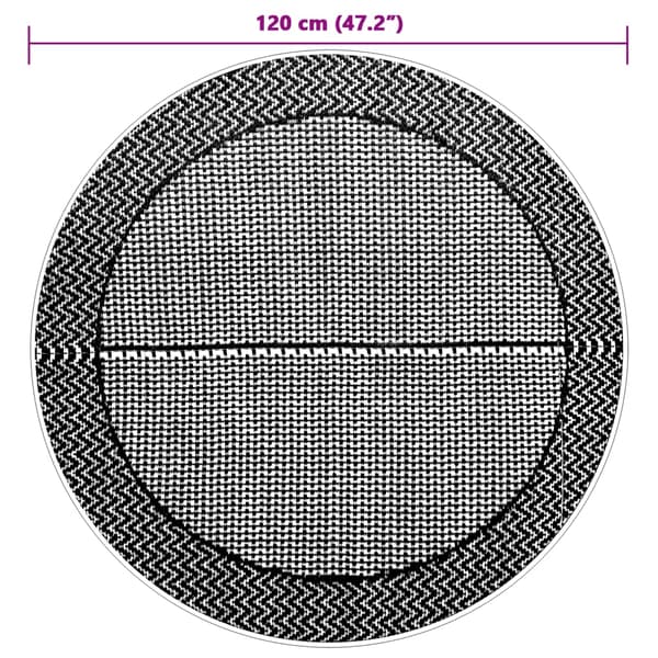 vidaXL udendørs tæppe, grå, Ø120 cm, PP