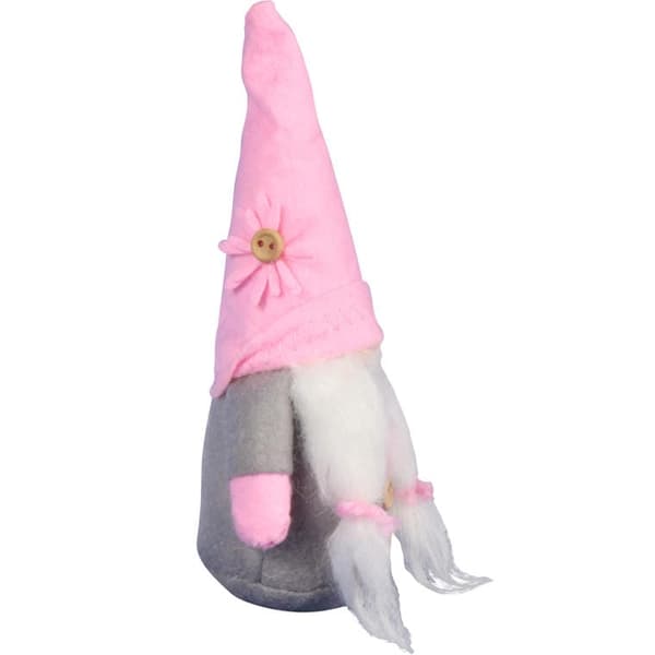 Påsktomteflicka med flätor 15 cm rosa
