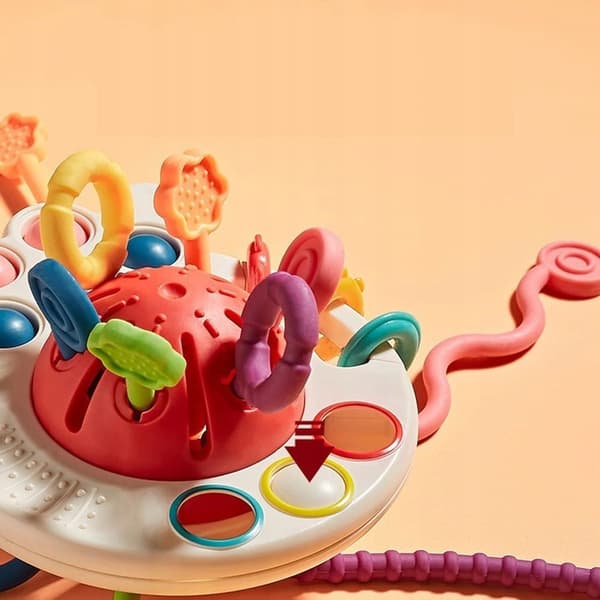 Octopus Pop It sensorisk leksak Montessori bitring för bebisar 4 i 1