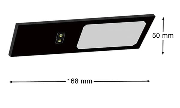 LED-underskabslampe 3x 4W håndafbryder 4000K sort 3 stk.