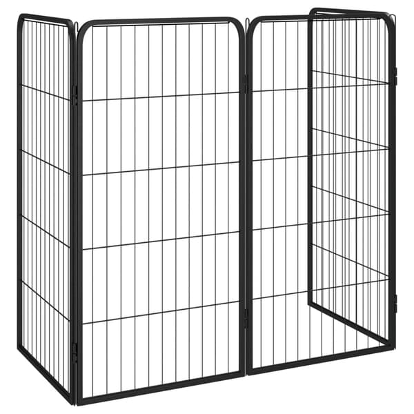 vidaXL hundebur, 4 paneler, sort, 50x100 cm, stål