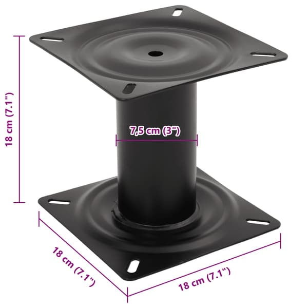 vidaXL Båtsitsbas 18 cm svart stål