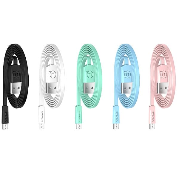 USAMS Fladt U2 USB-A til MicroUSB-kabel 1,2 m blå