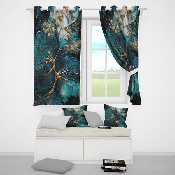 Gardin med snørehuller print 146