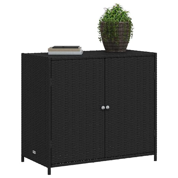 vidaXL haveskab, sort, 83x45x76 cm, polyrattan