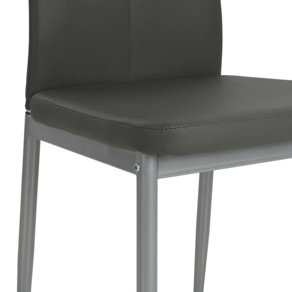 vidaXL Matstolar, set om 4, grå, konstläder