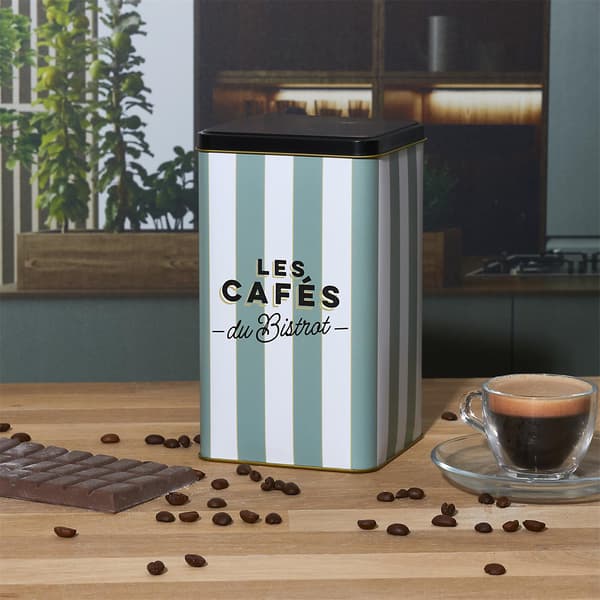 Bistrot kaffedåse grønne striber