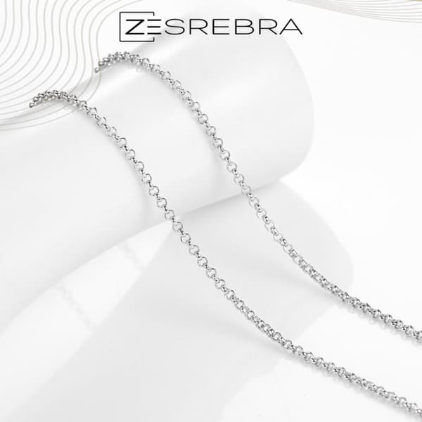 Silverkedja pr 925, ankiervävd, 45 cm, silver S925