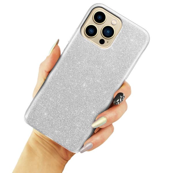 Glitterskal till iPhone 13 Pro, Silver