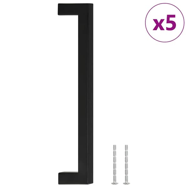 vidaXL skabsgreb 5 stk. sort 192 mm rustfrit stål