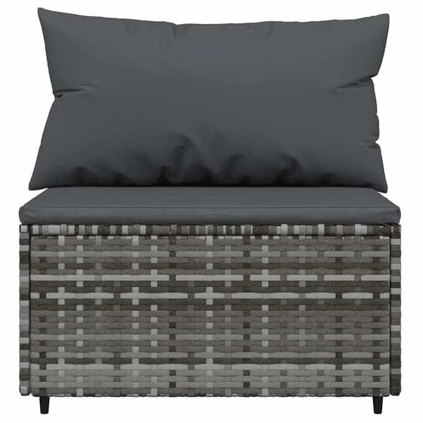 vidaXL midtersofaer med hynder, 2 stk., grå, polyrattan