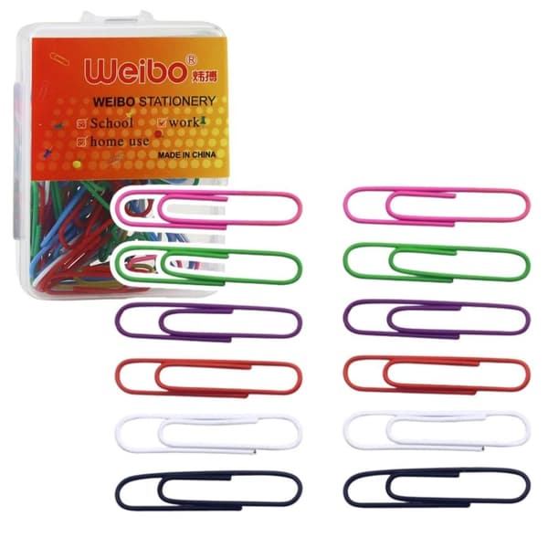 Farvede papirclips 30 mm 40 stk.