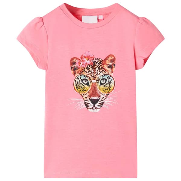 Barn-T-shirt, neonrosa, 92