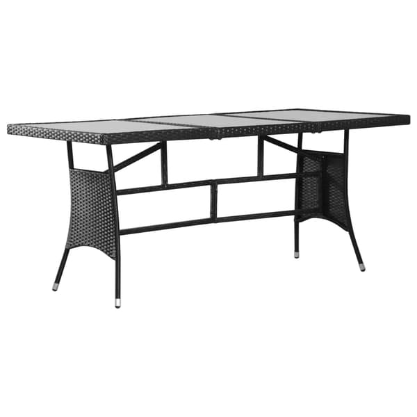 vidaXL havebord, sort, 170x80x74 cm, polyrattan