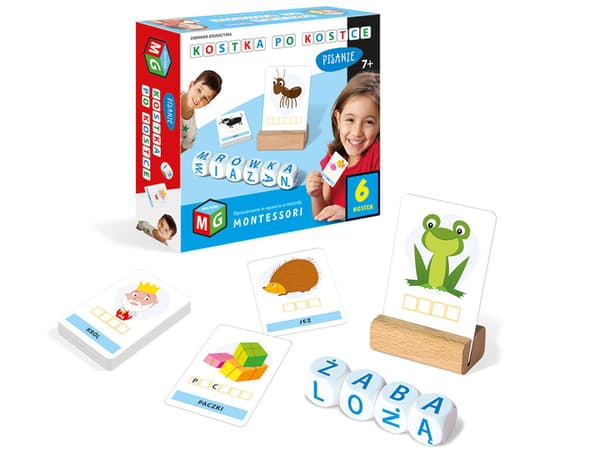 Montessori-spilkube med 6 terninger, multispil og pædagogisk legetøj
