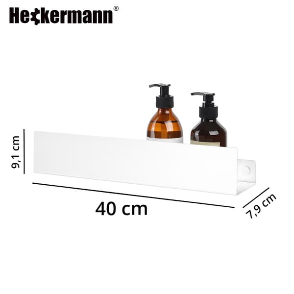 Heckermann Hvid Badeværelseshylde 40cm