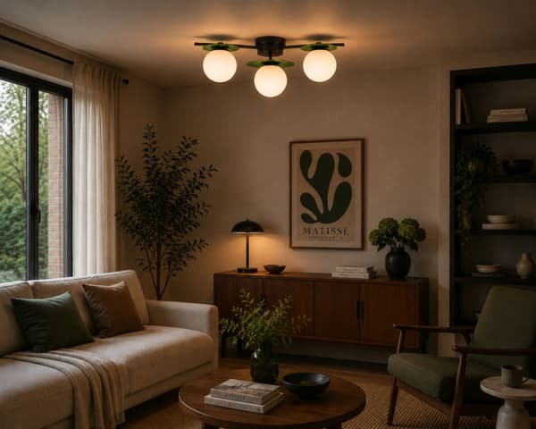 Loftlampe 3xE14 Luma Sort/Khaki
