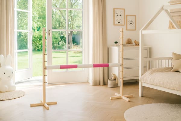 Hopphinder för hobbyhäst 120 cm, rosa balk